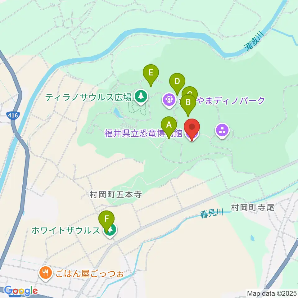 福井県立恐竜博物館周辺の駐車場・コインパーキング一覧地図
