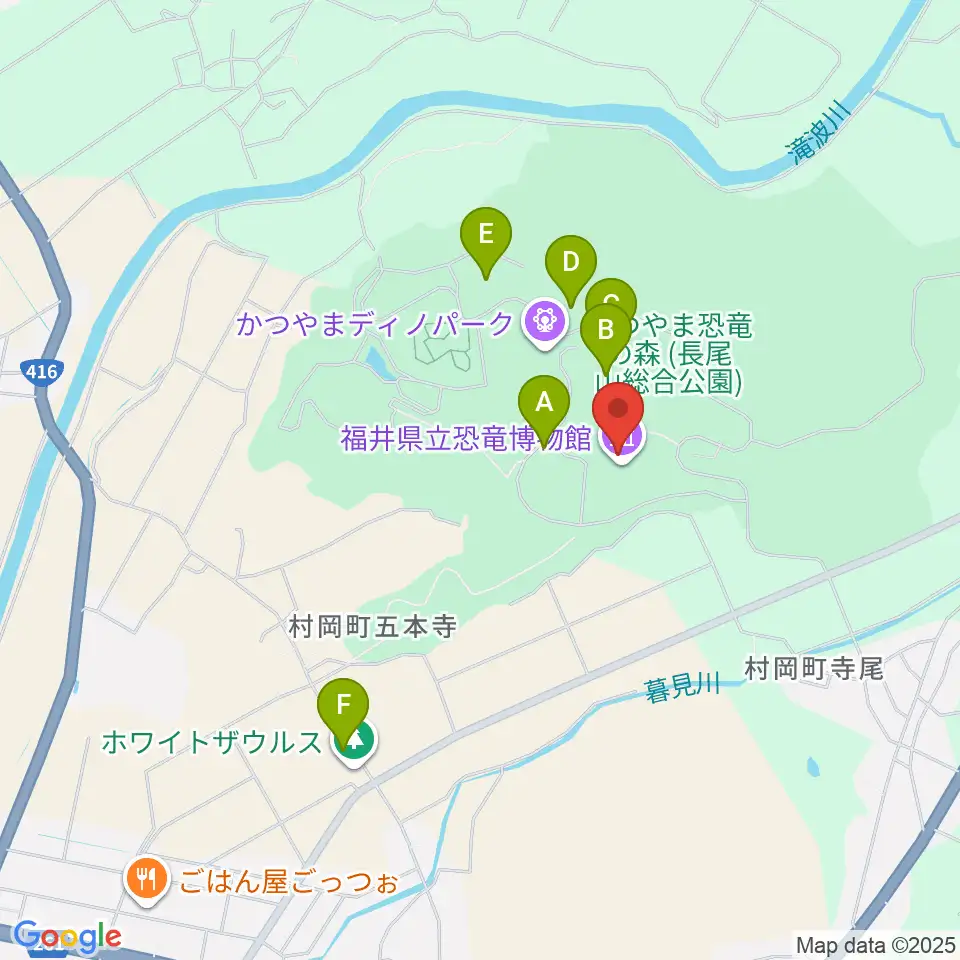 福井県立恐竜博物館周辺の駐車場・コインパーキング一覧地図
