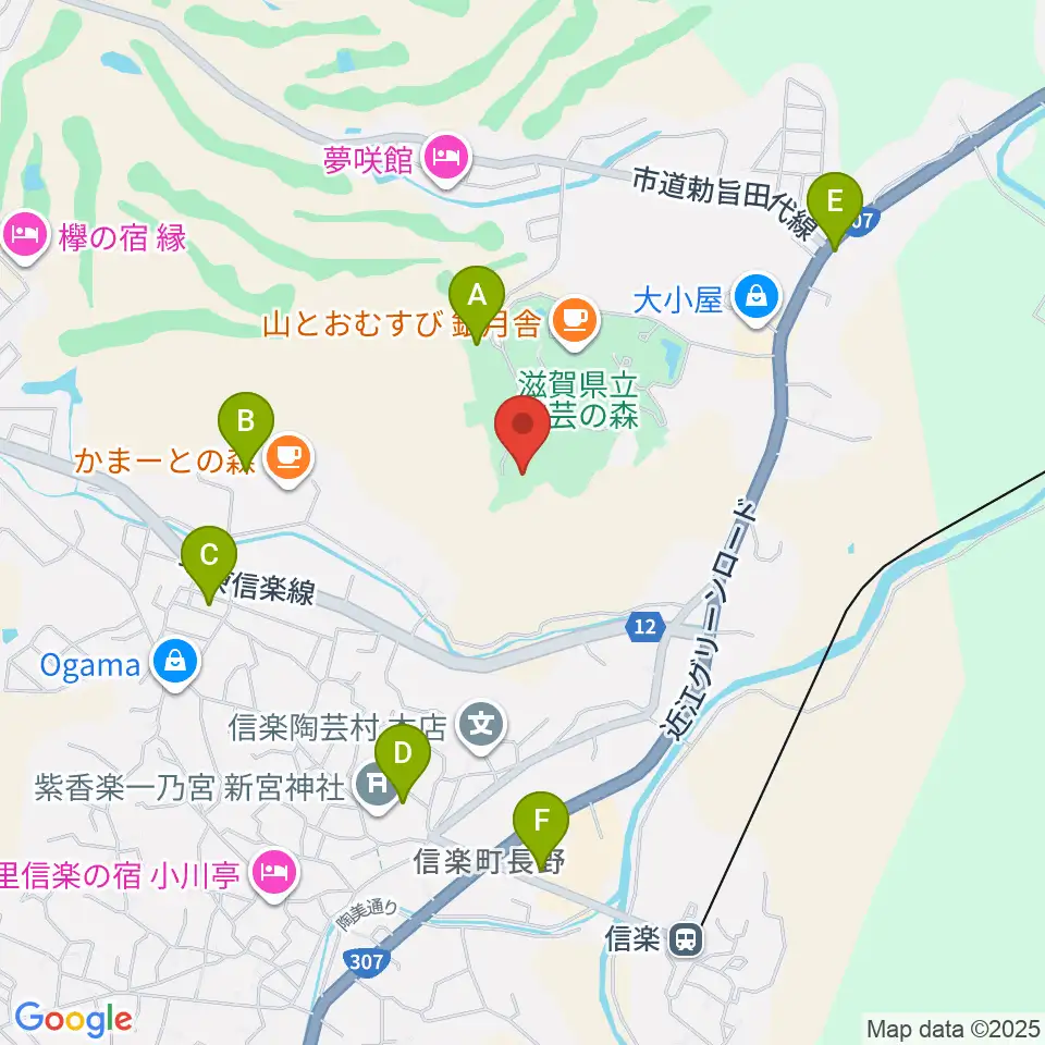 滋賀県立陶芸の森周辺の駐車場・コインパーキング一覧地図