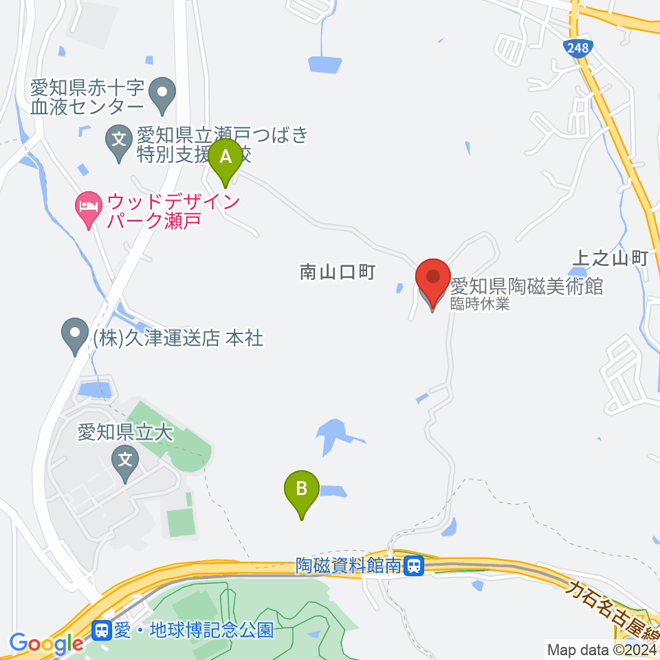 愛知県陶磁美術館周辺の駐車場・コインパーキング一覧地図