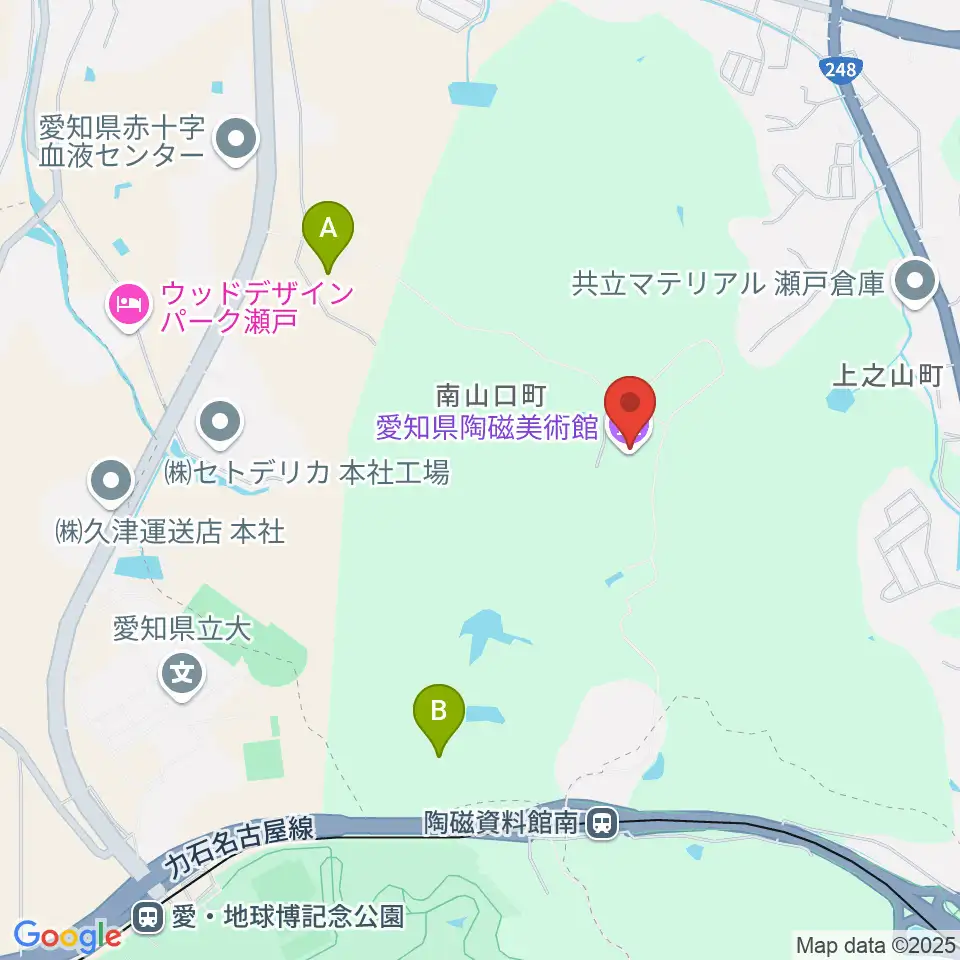 愛知県陶磁美術館周辺の駐車場・コインパーキング一覧地図