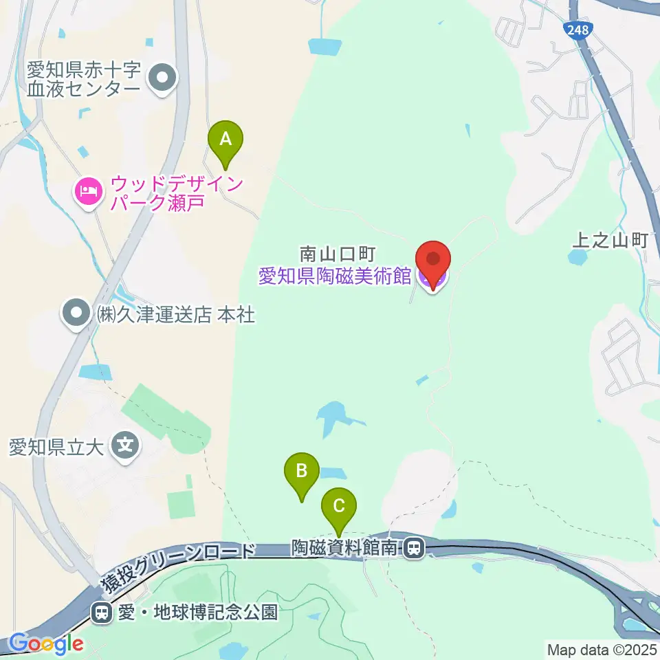 愛知県陶磁美術館周辺の駐車場・コインパーキング一覧地図
