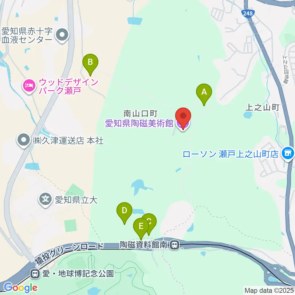 愛知県陶磁美術館周辺の駐車場・コインパーキング一覧地図