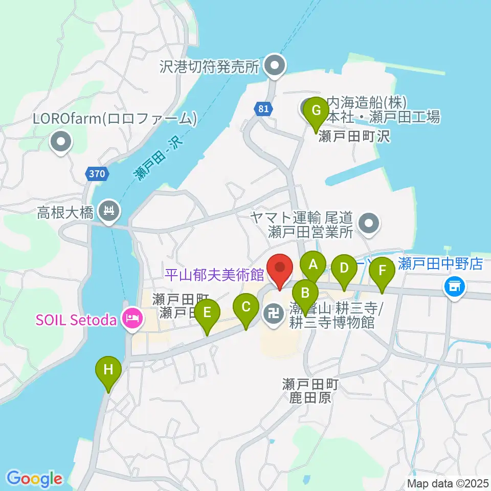 平山郁夫美術館周辺の駐車場・コインパーキング一覧地図