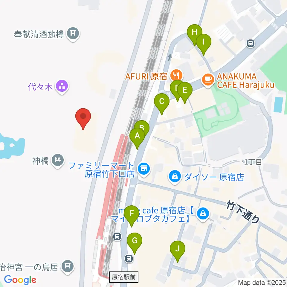 明治神宮ミュージアム周辺の駐車場・コインパーキング一覧地図