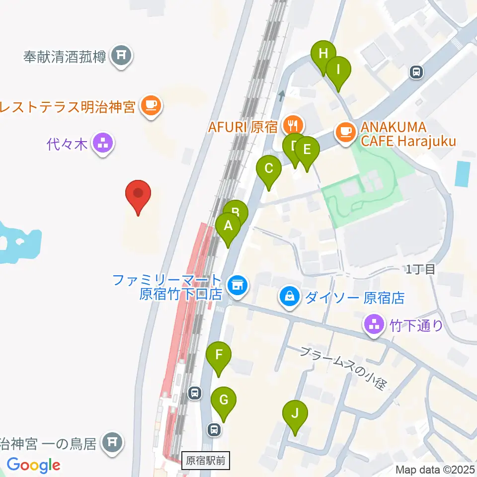 明治神宮ミュージアム周辺の駐車場・コインパーキング一覧地図