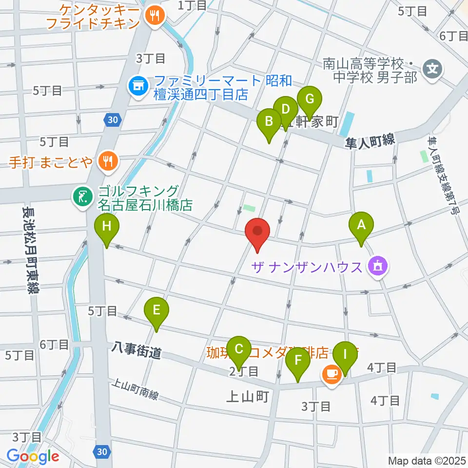 昭和美術館周辺の駐車場・コインパーキング一覧地図