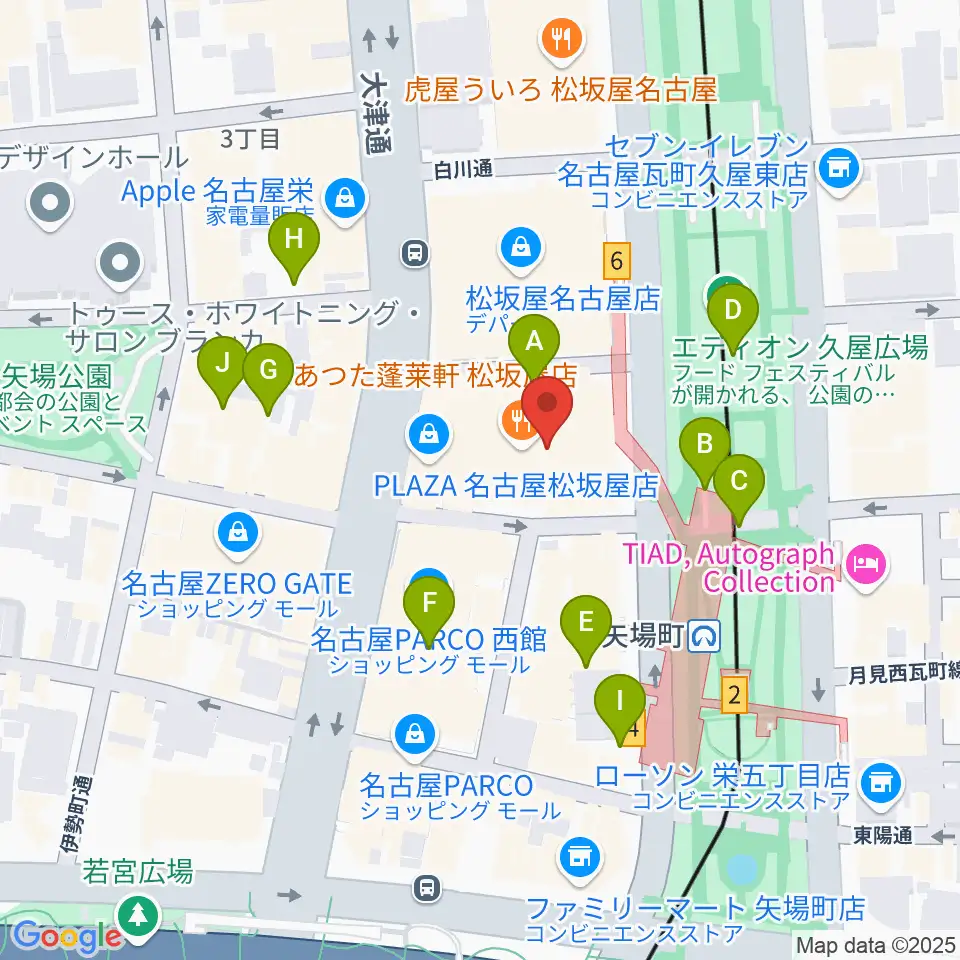 松坂屋美術館周辺の駐車場・コインパーキング一覧地図