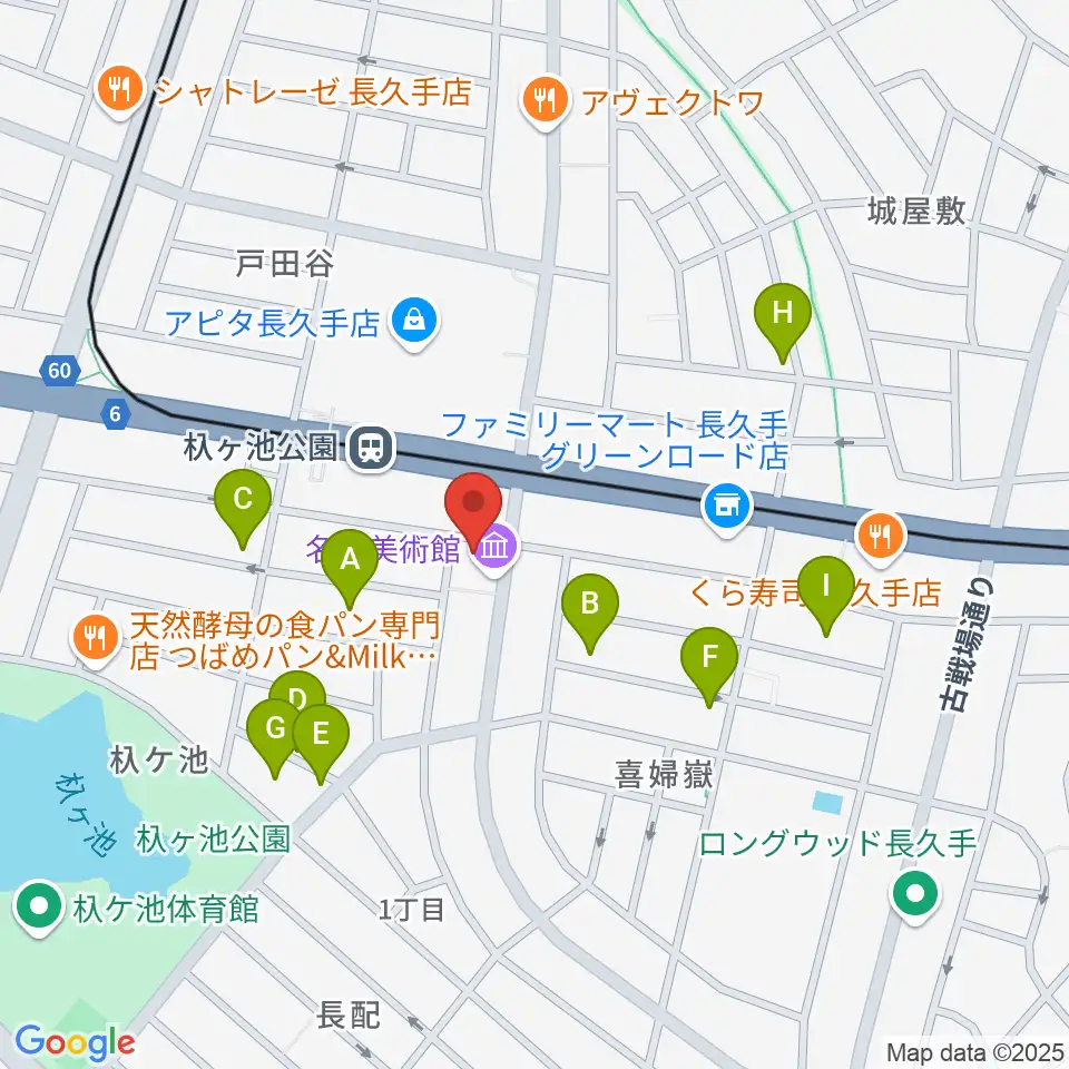 名都美術館周辺の駐車場・コインパーキング一覧地図