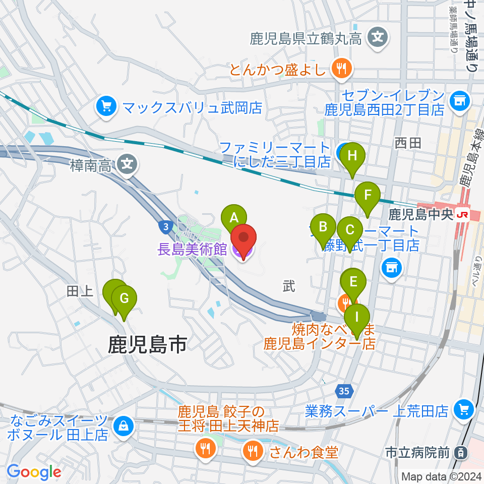 長島美術館周辺の駐車場・コインパーキング一覧地図