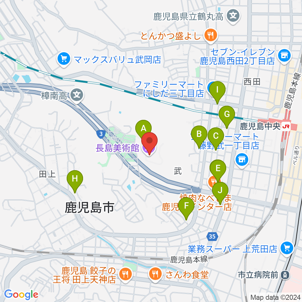 長島美術館周辺の駐車場・コインパーキング一覧地図