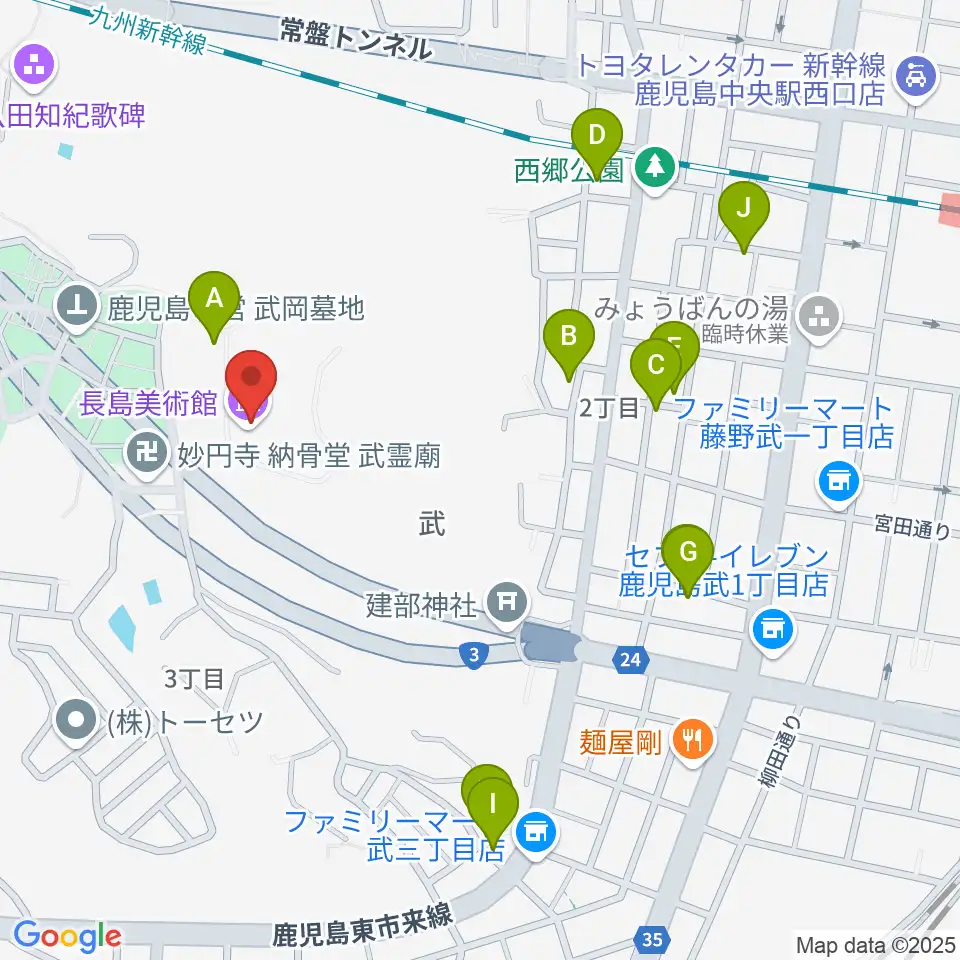 長島美術館周辺の駐車場・コインパーキング一覧地図