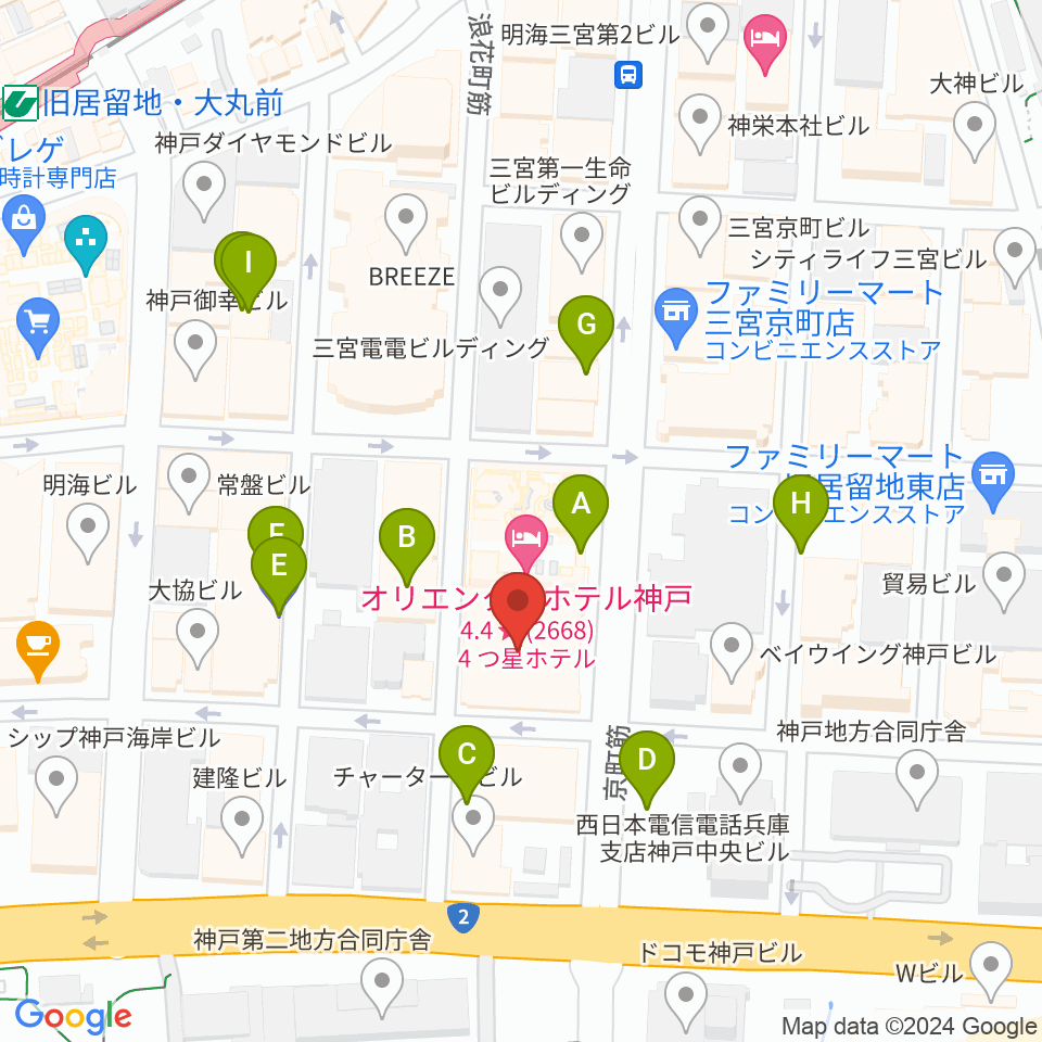 神戸市立博物館周辺の駐車場・コインパーキング一覧地図