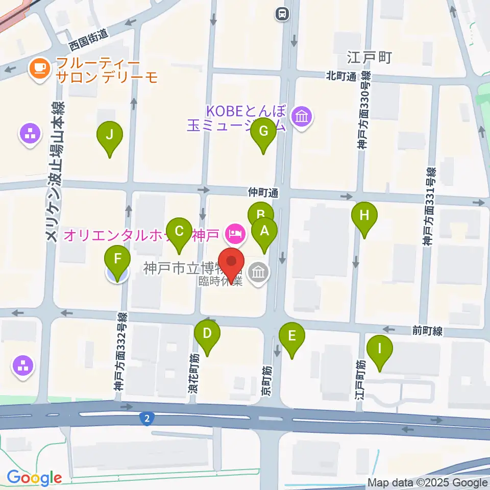 神戸市立博物館周辺の駐車場・コインパーキング一覧地図