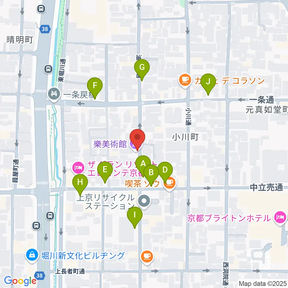 樂美術館周辺の駐車場・コインパーキング一覧地図