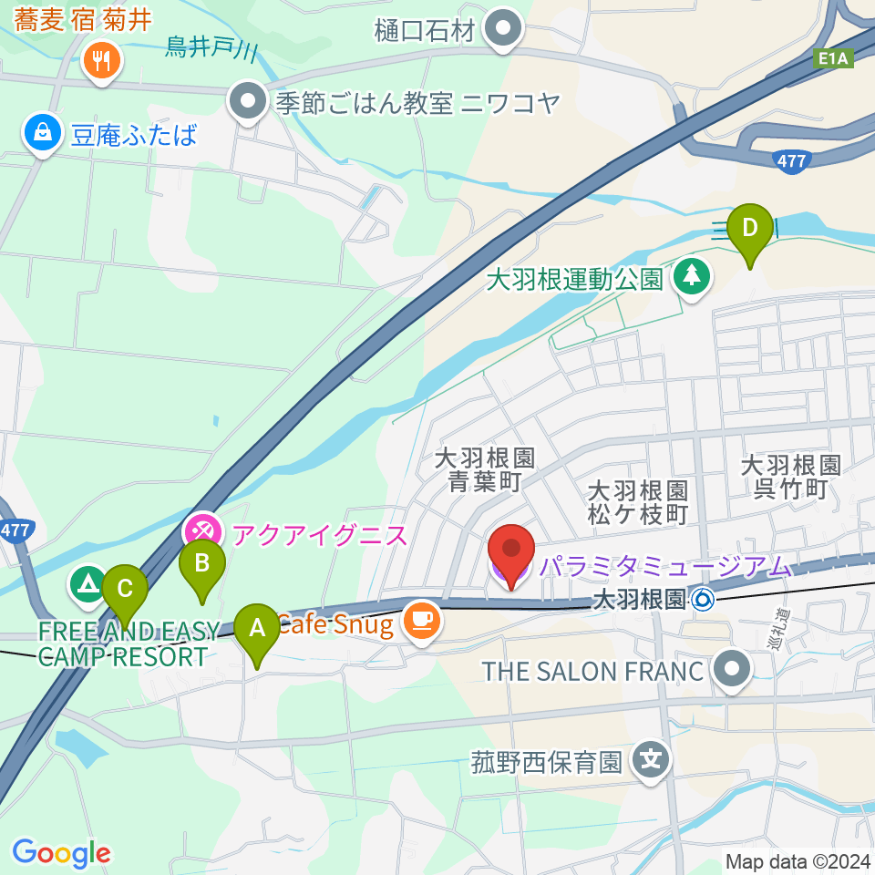 パラミタミュージアム周辺の駐車場・コインパーキング一覧地図