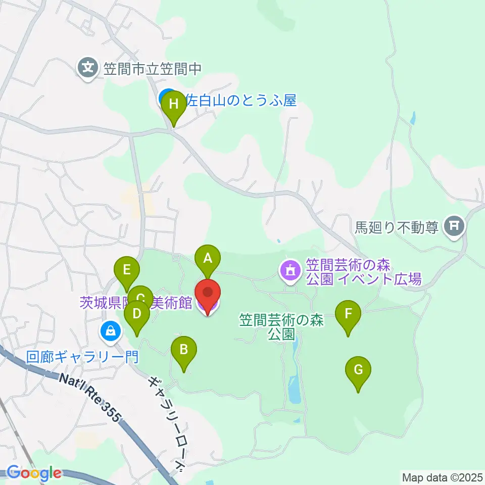 茨城県陶芸美術館周辺の駐車場・コインパーキング一覧地図