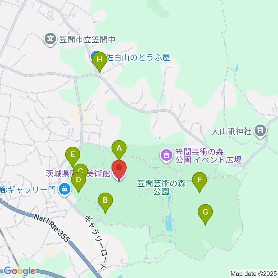 茨城県陶芸美術館周辺の駐車場・コインパーキング一覧地図