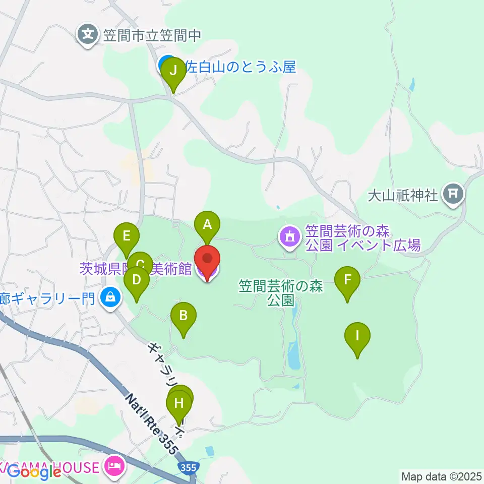 茨城県陶芸美術館周辺の駐車場・コインパーキング一覧地図