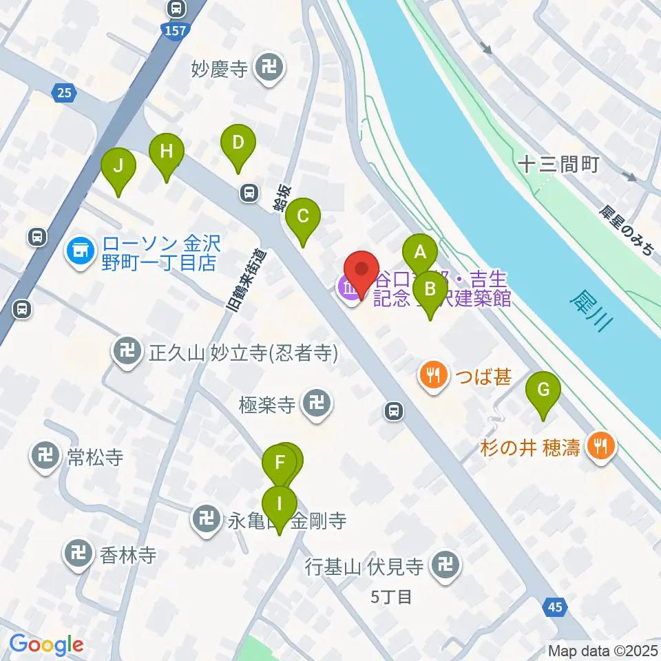 谷口吉郎・吉生記念金沢建築館周辺の駐車場・コインパーキング一覧地図