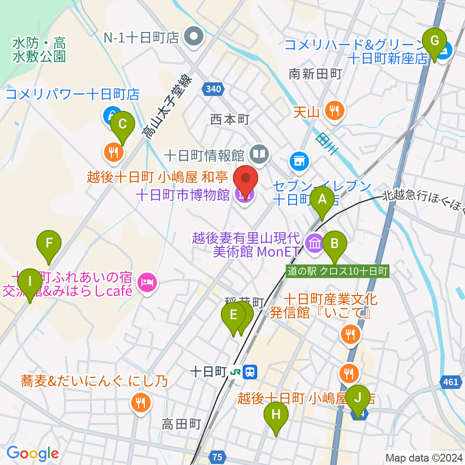 十日町市博物館周辺の駐車場・コインパーキング一覧地図