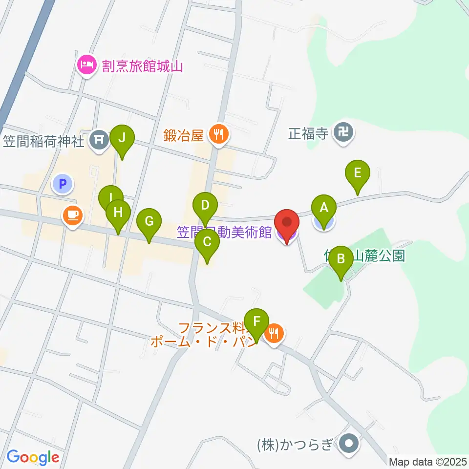 笠間日動美術館周辺の駐車場・コインパーキング一覧地図