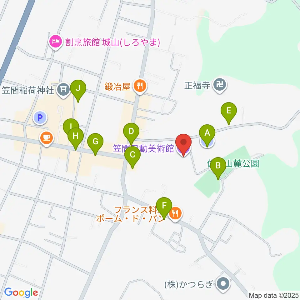 笠間日動美術館周辺の駐車場・コインパーキング一覧地図