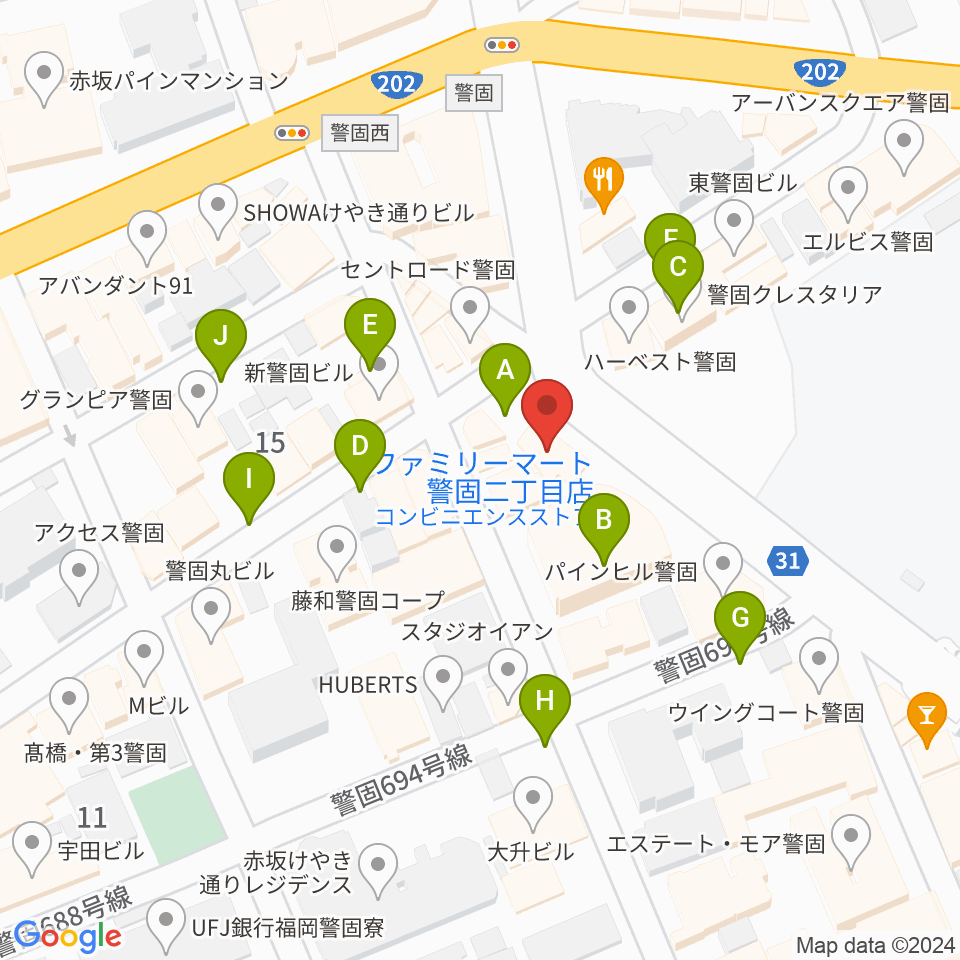 ピアノサロンKEGO周辺の駐車場・コインパーキング一覧地図