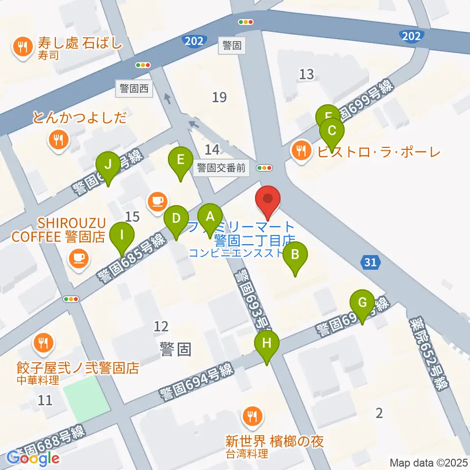 ピアノサロンKEGO周辺の駐車場・コインパーキング一覧地図