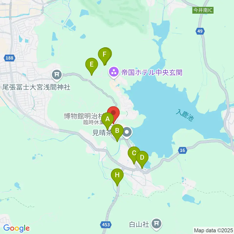 博物館明治村周辺の駐車場・コインパーキング一覧地図
