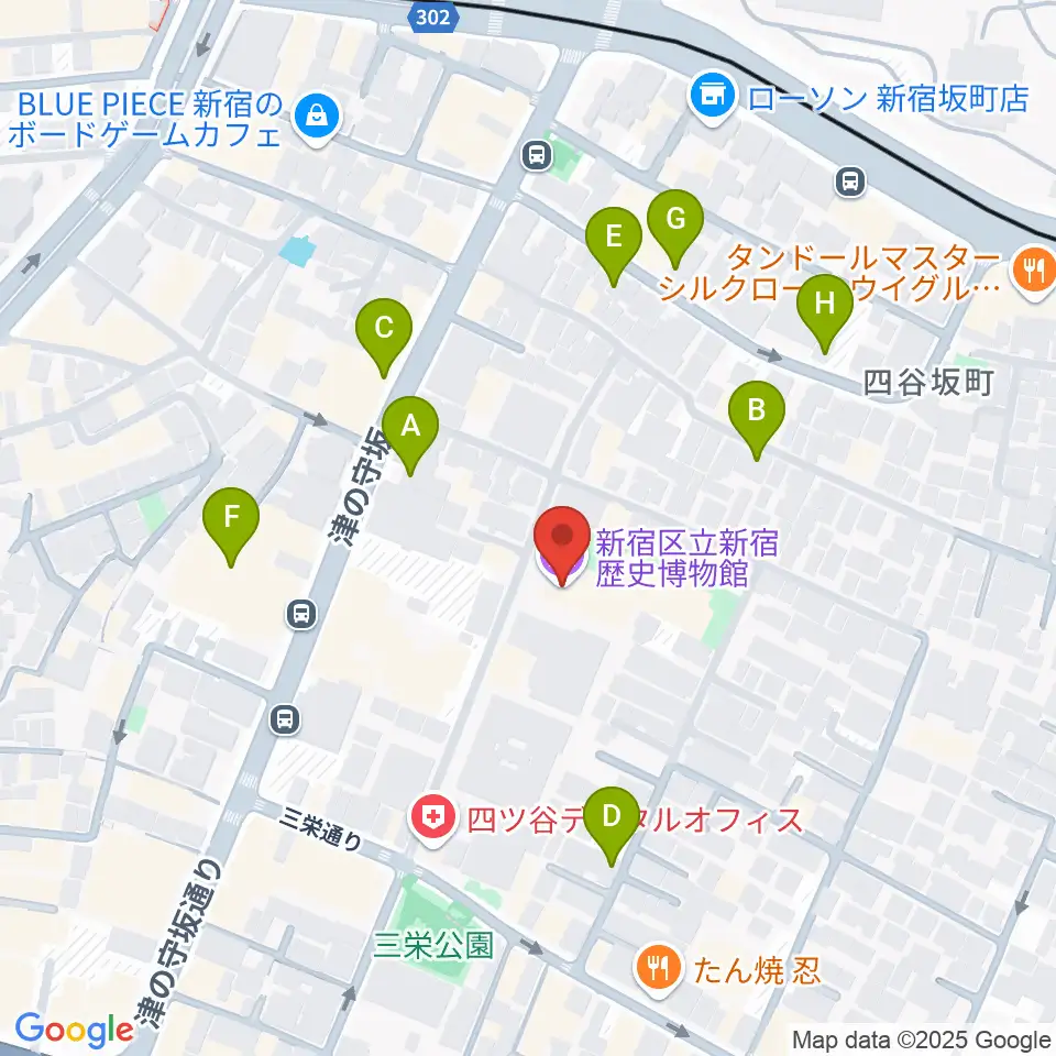 新宿歴史博物館周辺の駐車場・コインパーキング一覧地図