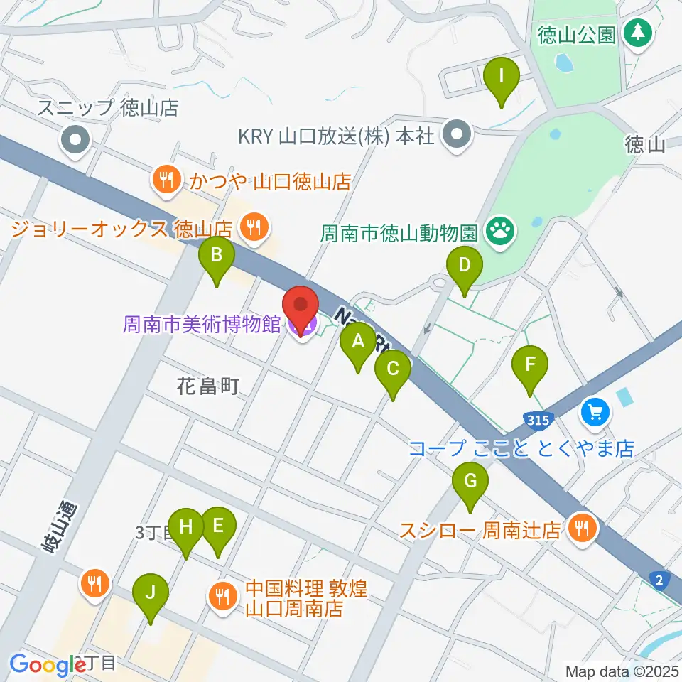 周南市美術博物館周辺の駐車場・コインパーキング一覧地図