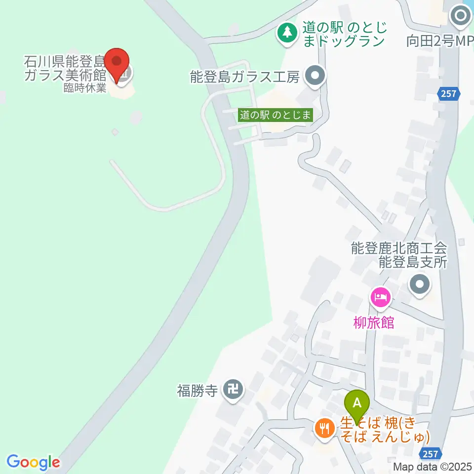 石川県能登島ガラス美術館周辺の駐車場・コインパーキング一覧地図