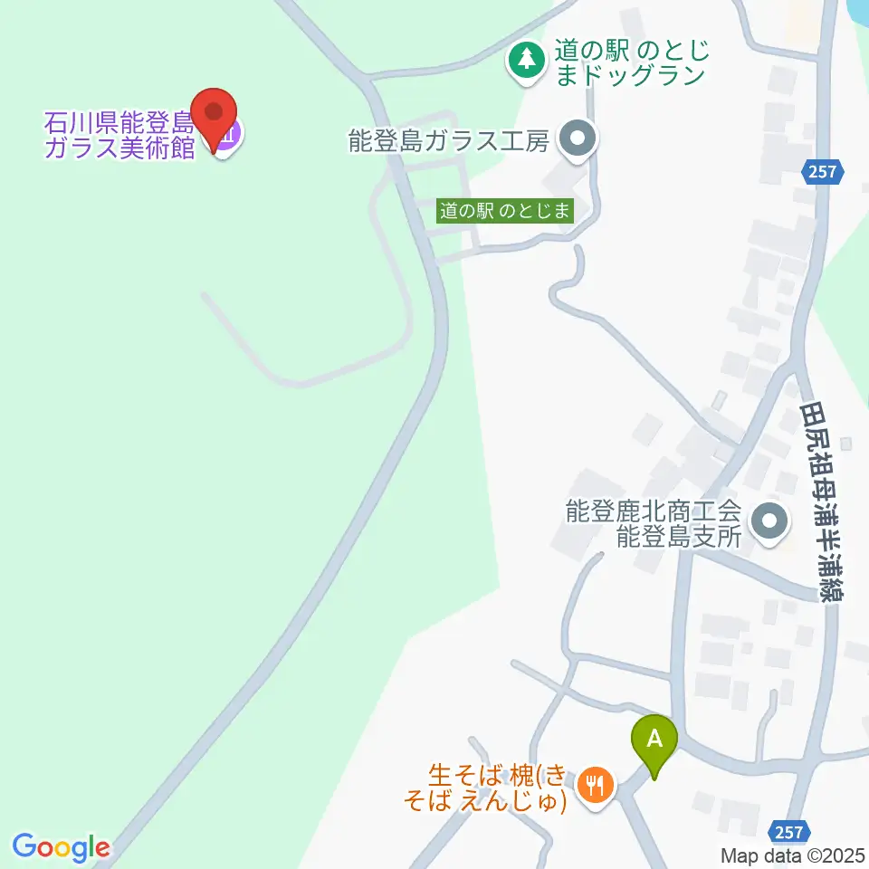 石川県能登島ガラス美術館周辺の駐車場・コインパーキング一覧地図