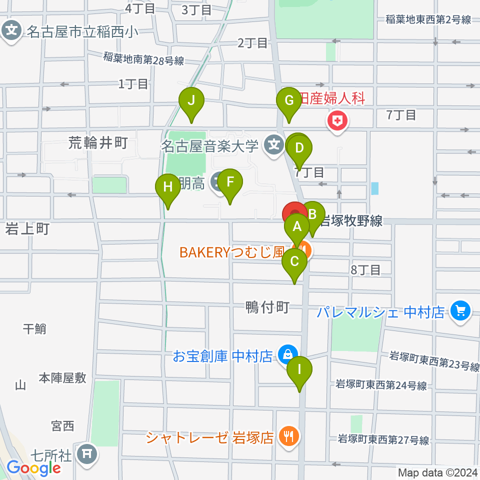 大一美術館周辺の駐車場・コインパーキング一覧地図