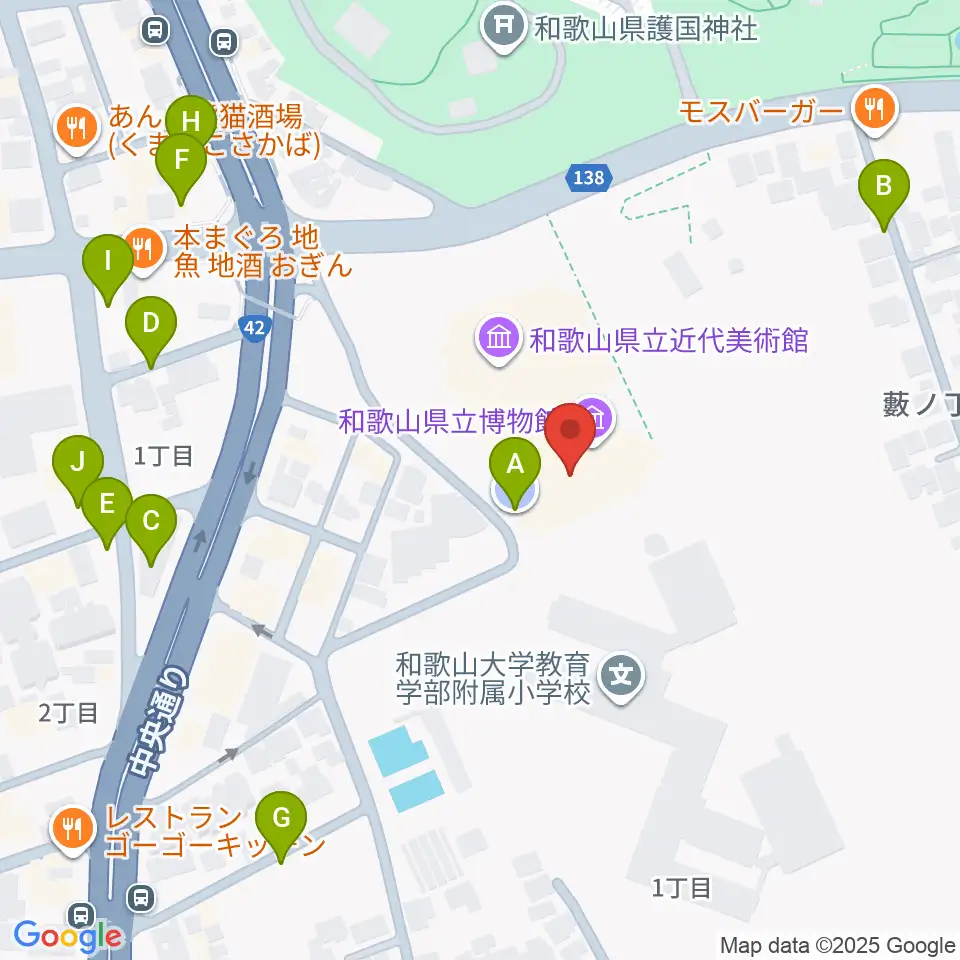 和歌山県立博物館周辺の駐車場・コインパーキング一覧地図