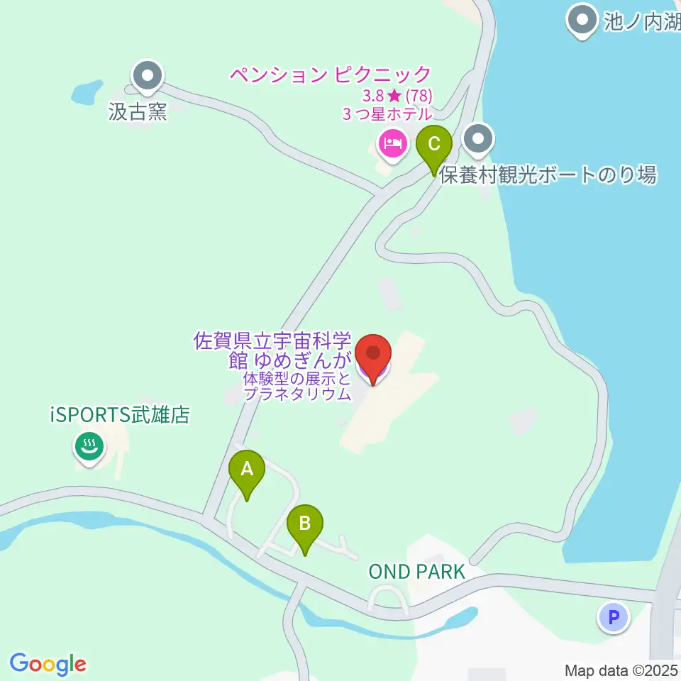 佐賀県立宇宙科学館ゆめぎんが周辺の駐車場・コインパーキング一覧地図