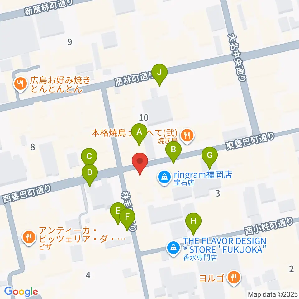 福岡大名ライブハウス秘密周辺の駐車場・コインパーキング一覧地図