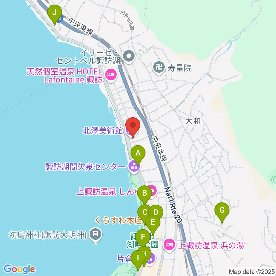 北澤美術館周辺の駐車場・コインパーキング一覧地図