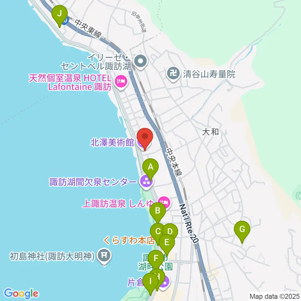 北澤美術館周辺の駐車場・コインパーキング一覧地図