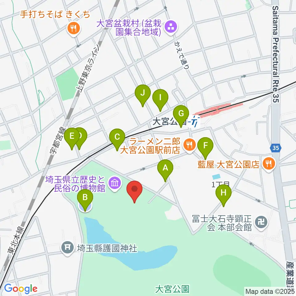 埼玉県立歴史と民俗の博物館周辺の駐車場・コインパーキング一覧地図