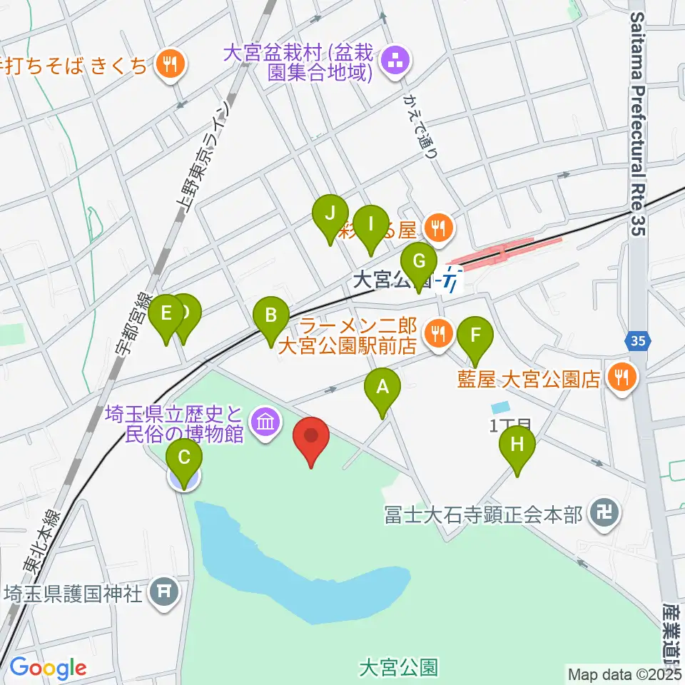 埼玉県立歴史と民俗の博物館周辺の駐車場・コインパーキング一覧地図