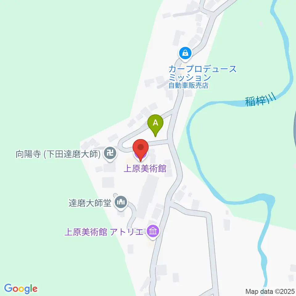 上原美術館周辺の駐車場・コインパーキング一覧地図