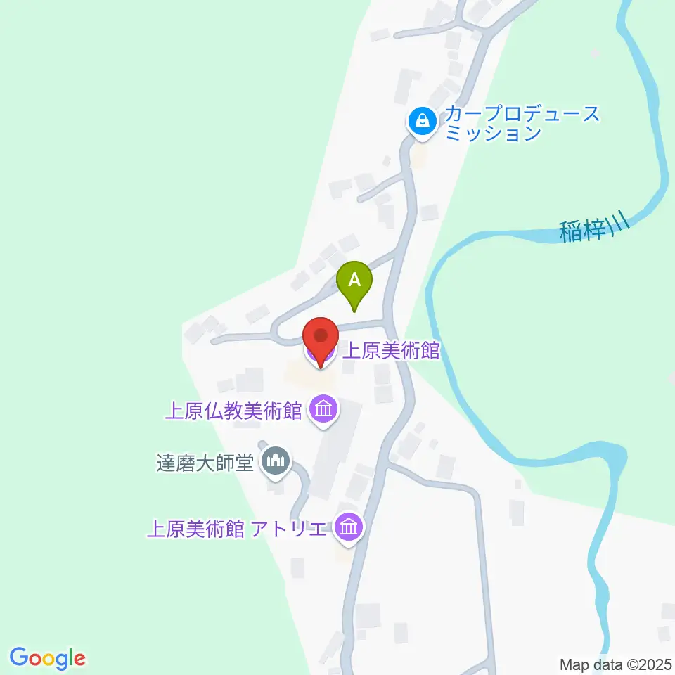 上原美術館周辺の駐車場・コインパーキング一覧地図
