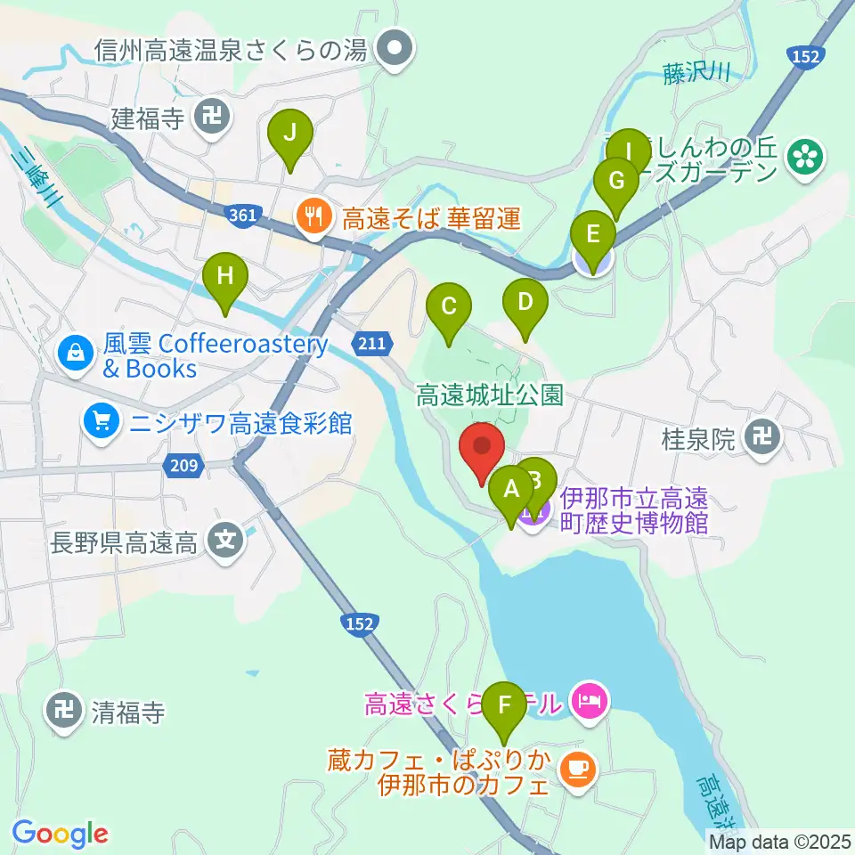 信州高遠美術館周辺の駐車場・コインパーキング一覧地図