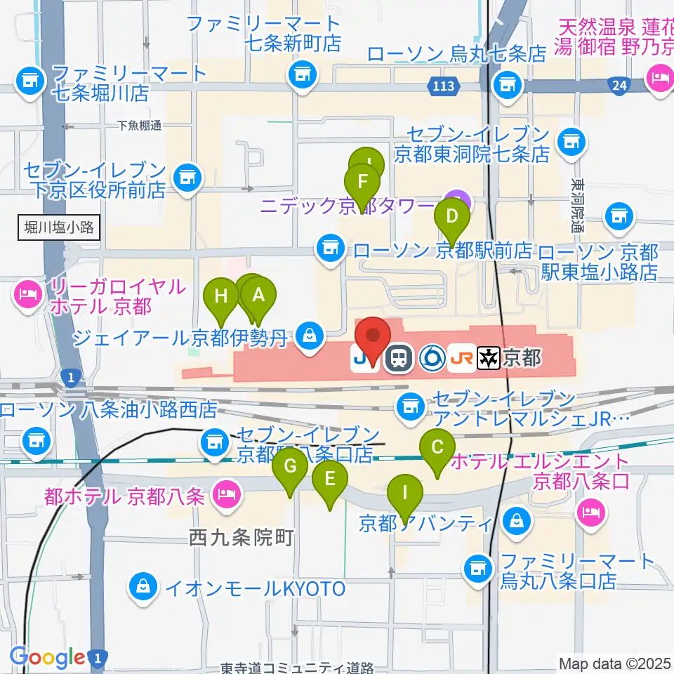 美術館「えき」KYOTO周辺の駐車場・コインパーキング一覧地図