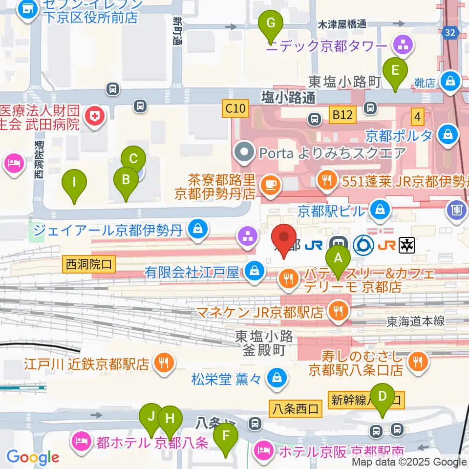 美術館「えき」KYOTO周辺の駐車場・コインパーキング一覧地図