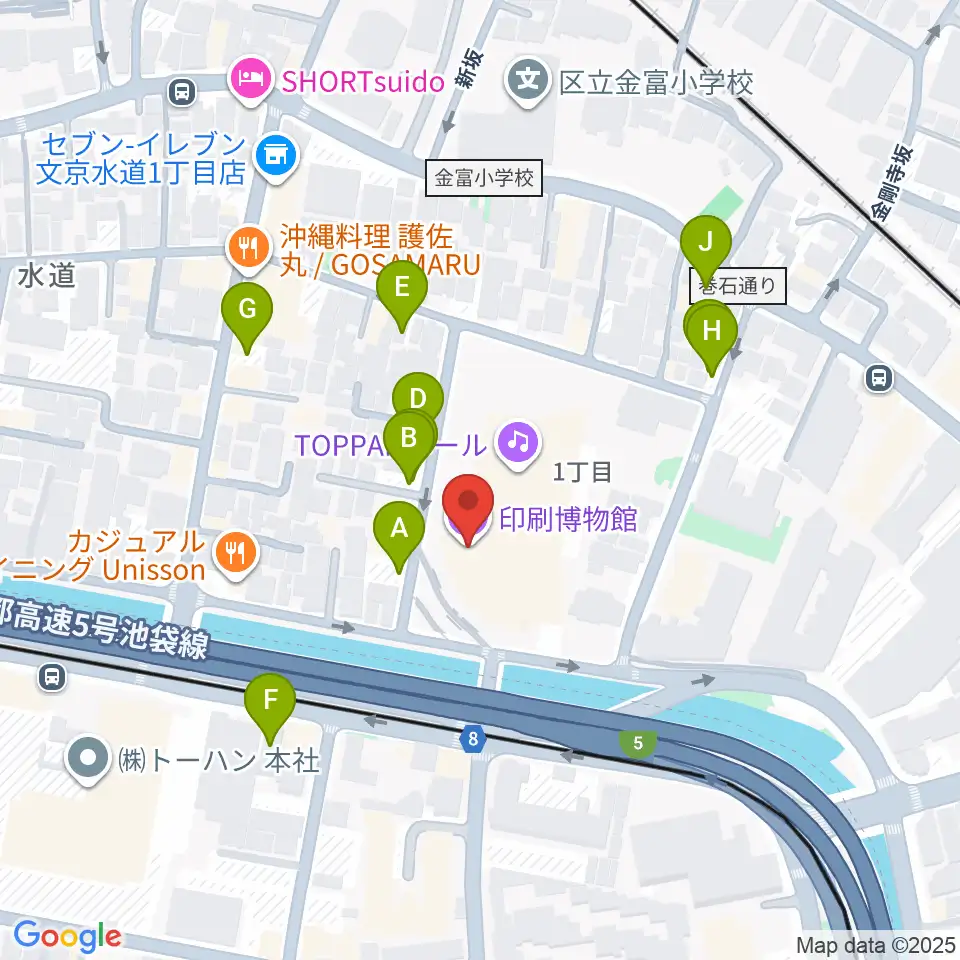 印刷博物館周辺の駐車場・コインパーキング一覧地図