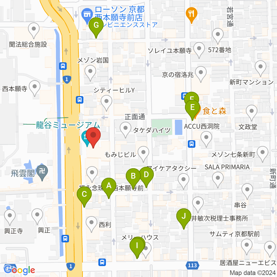 龍谷ミュージアム周辺の駐車場・コインパーキング一覧地図