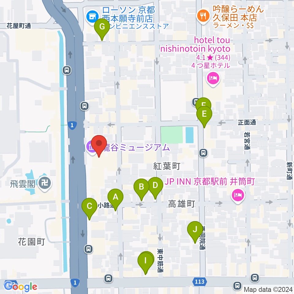 龍谷ミュージアム周辺の駐車場・コインパーキング一覧地図